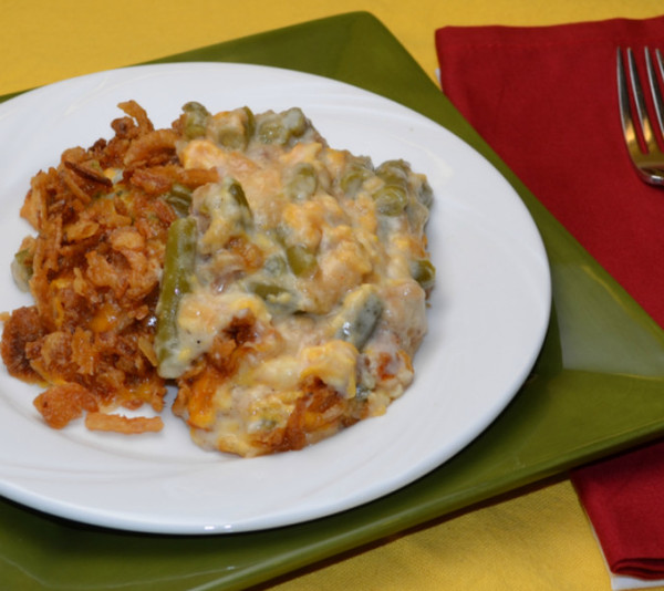 Cheesy Green Beans with Crunchy Fried Onions Cheesy Green Beans with Crunchy Fried Onions