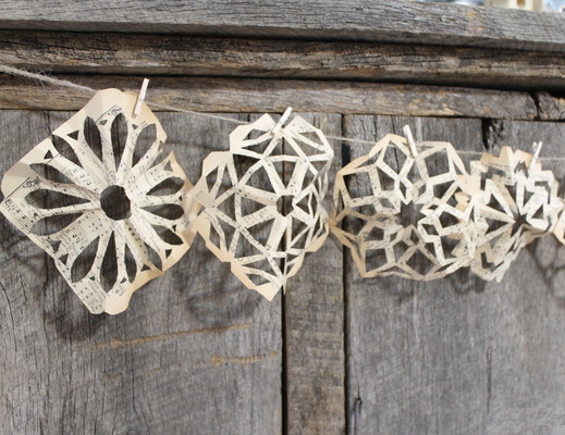 Sweet Sheet Music Snowflakes