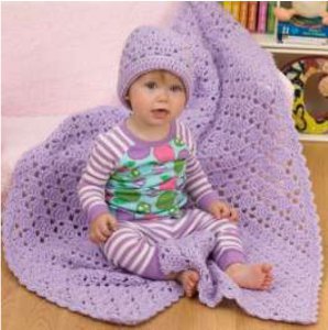 One Ball Baby Blanket and Hat