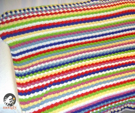 Blackberry Salad Striped Afghan