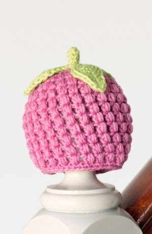 Berry Cute Raspberry Newborn Crochet Hat