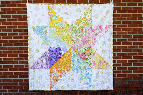 Giant Vintage Starflower Quilt Giant Vintage Starflower Quilt