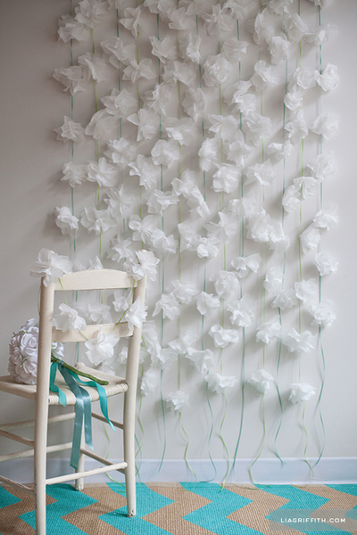 Cocktail Napkin Flower Backdrop