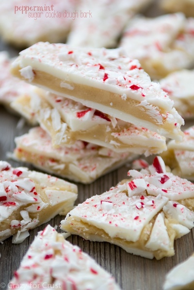 Peppermint Sugar Cookie Dough Bark