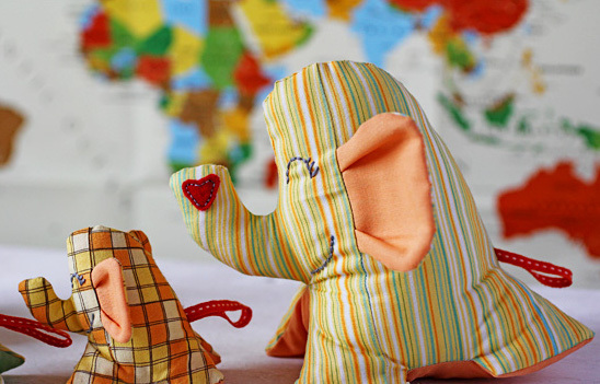 Hand-Sewn Elephant Family Hand-Sewn Elephant Family