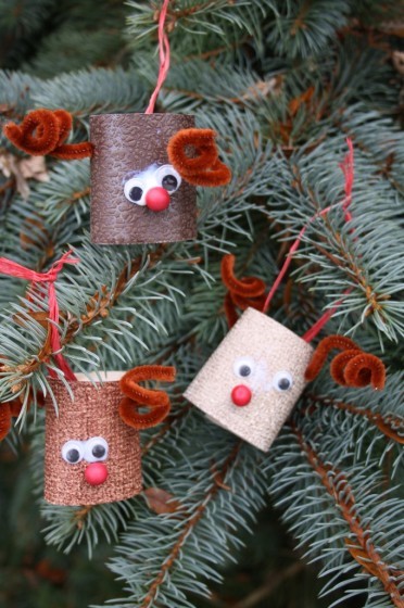 Toilet Paper Roll Reindeer Ornaments