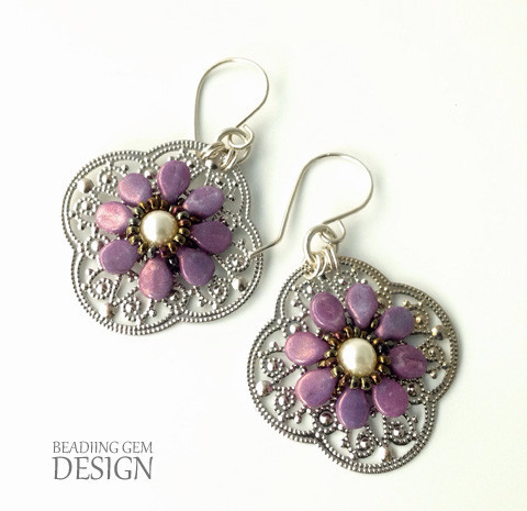 Purple Pip Bead Earrings Purple Pip Bead Earrings