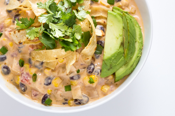 30 Minute Creamy Chicken Enchilada Soup