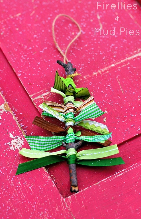 Domestic fashionista: vintage and handmade inspired valentine's day Ribbon Tree Handmade Ornament for Kids | AllFreeKidsCrafts.com