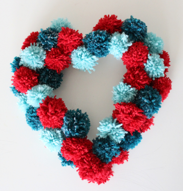 Valentine's Day Pom Pom Wreath