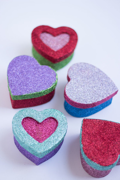 Glittery Valentine's Day Gift Boxes Glittery Valentines Day Gift Boxes