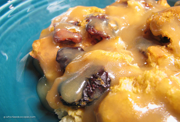 Pumpkin Bread Pudding with Caramel Sauce