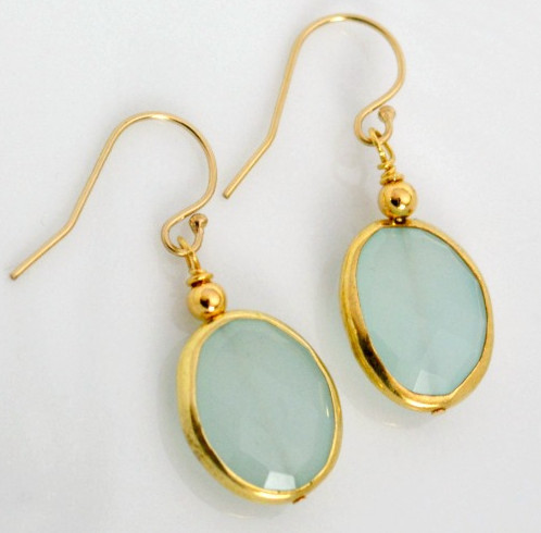 Glimmering Aqua Gemstone Earrings Glimmering Aqua Gemstone Earrings