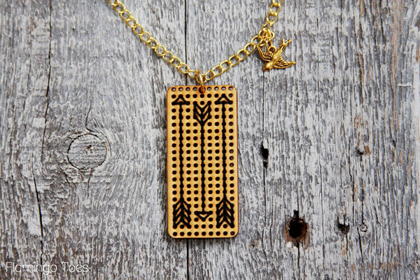 Stitched Arrows Pendant Necklace Stitched Arrows Pendant Necklace