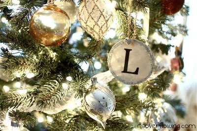 Sparkling Monogram Ornament