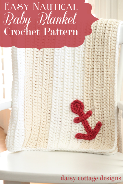 Easy Anchors Away Crochet Baby Blanket Pattern