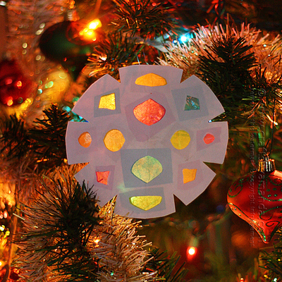 Stained Glass Paper Snowflakes