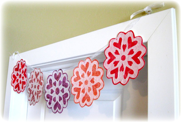 Valentine Snowflake Garland from Coffee Filters