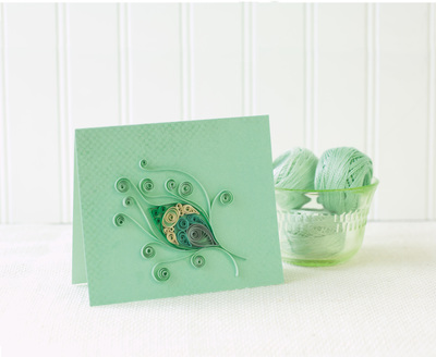 Pistachio Peacock Feather Card