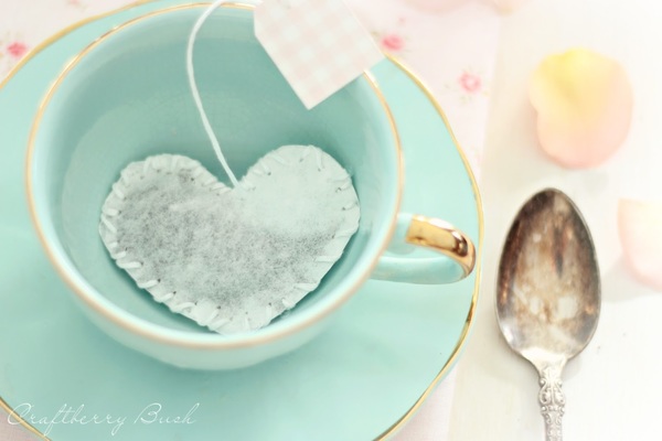 Heart-Shaped Tea Bags and Printable Tags Heart-Shaped Tea Bags and Printable Tags