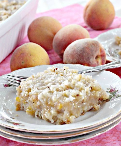 Just Peachy Sheet Cake Just Peachy Sheet Cake