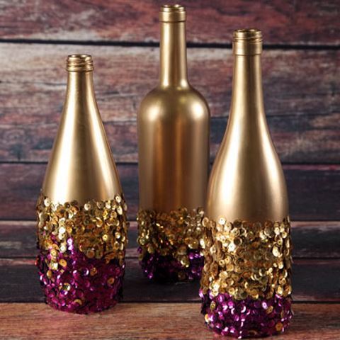 Glamorous Golden Sequin Vases Glamorous Golden Sequin Vases