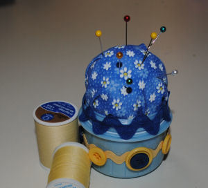 Recycled Detergent Lid Pincushion Recycled Detergent Lid Pincushion