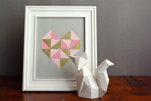 Framed Geometric Heart Art