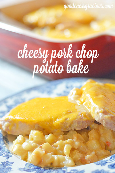 Cheesy Pork Chop Potato Bake