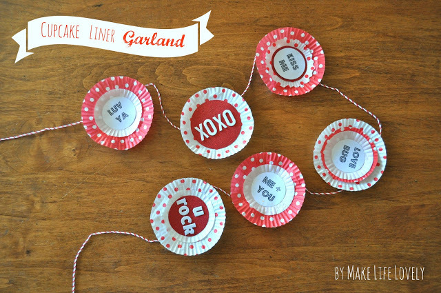 Valentine's Day Cupcake Liner Garland