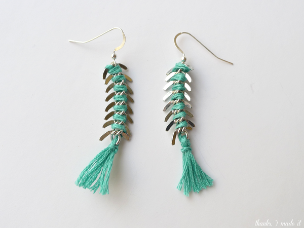Unique Tasseled Fishbone Earrings Unique Tasseled Fishbone Earrings