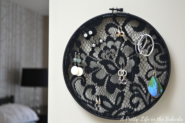 Black Lace Earring Holder Black Lace Earring Holder