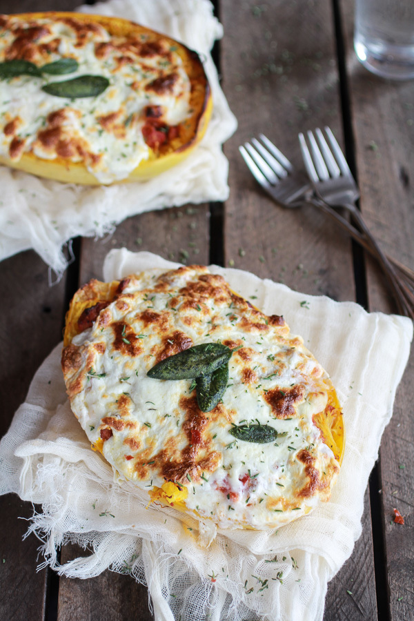 Spaghetti Squash Lasagna Boats