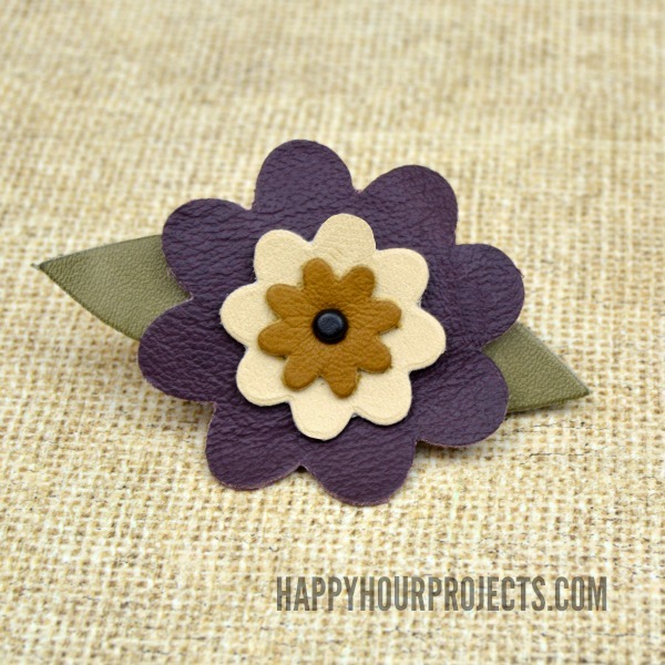 Floral Leather Barrette Floral Leather Barrette