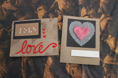 Simply Adorable Confetti Hearts Valentines Textured Braille Valentines Day Cards