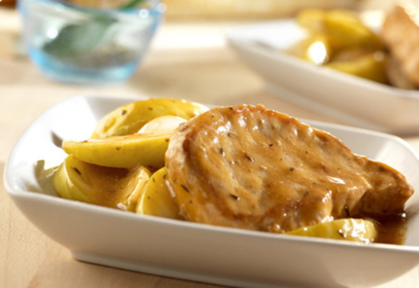 Savory Golden Mushroom Pork and Apples Savory Golden Mushroom Pork and Apples