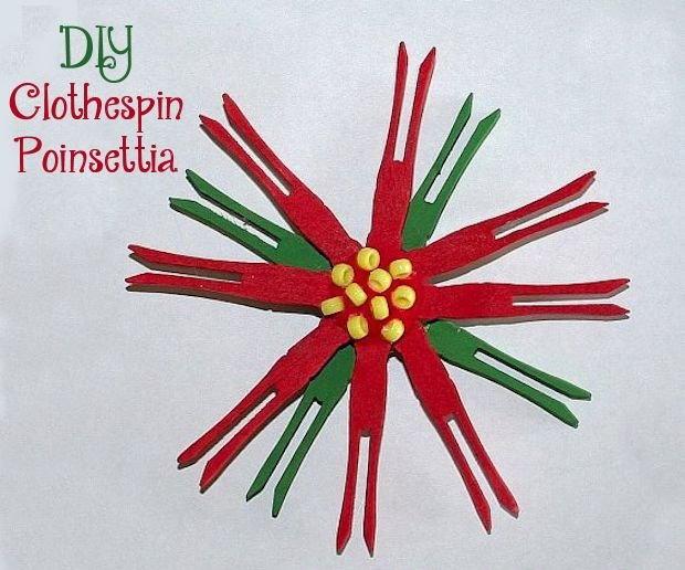 DIY Clothespin Poinsettia DIY Clothespin Poinsettia