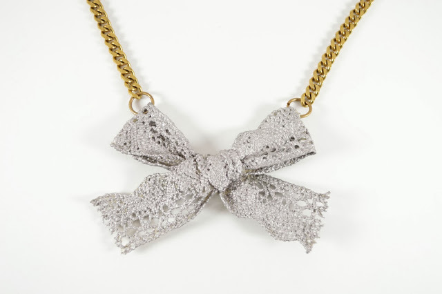 Lacy Silver Bow Necklace Lacy Silver Bow Necklace