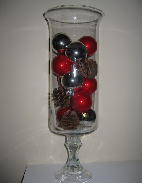 Dollar Store Glass Hurricanes DIY Christmas Decorations Dollar Store Glass Hurricanes DIY Christmas Decorations