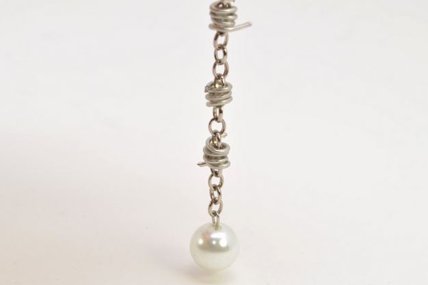 Barbed Wire Pearl Drop Earrings Barbed Wire Pearl Drop Earrings