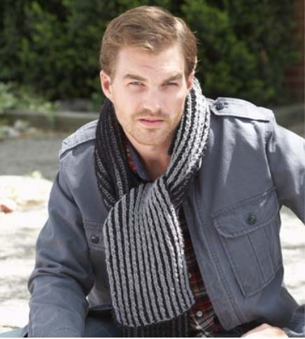 Ridged Multicolor Mens Scarf