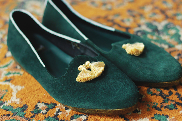 Green and Gold Tasseled Shoes Green and Gold Tasseled Shoes