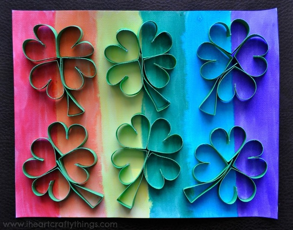 Rainbow Four-Leaf Clover Art Rainbow Four-Leaf Clover Art