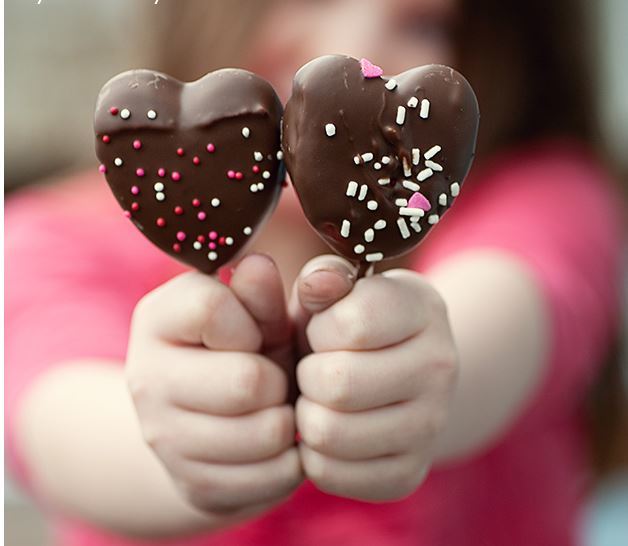 Chocolate Covered Peeps Heart Pops