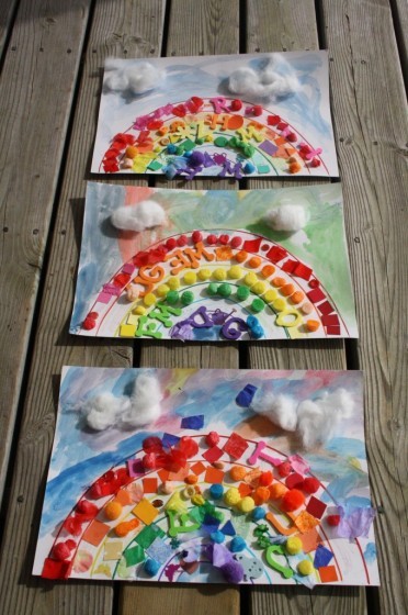 Rainbow Art Collages