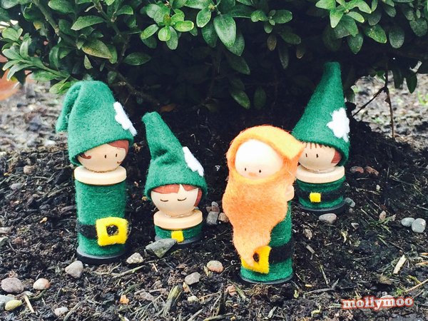 Whimsical Leprechaun Peg Dolls