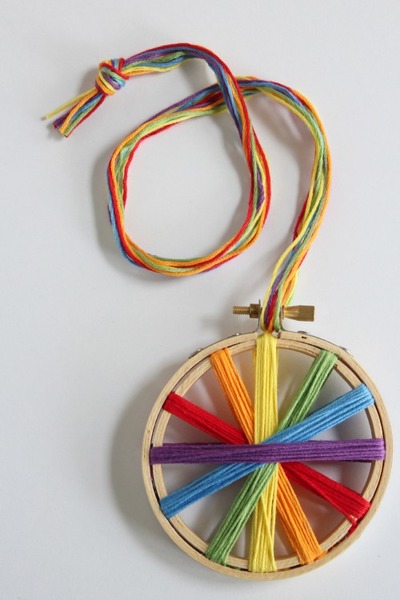 Rainbow Embroidery Hoop Art