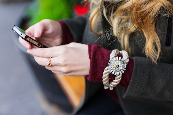 Rope and Crystal Cuff Rope and Crystal Cuff