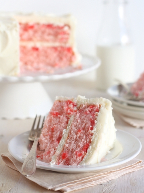 Maraschino Cherry Cake with Vanilla Frosting Maraschino Cherry Cake with Vanilla Frosting