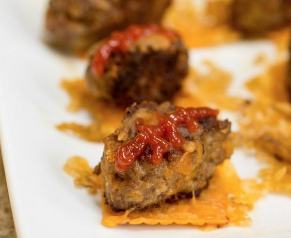 Cheesy Cheddar Burger Bites